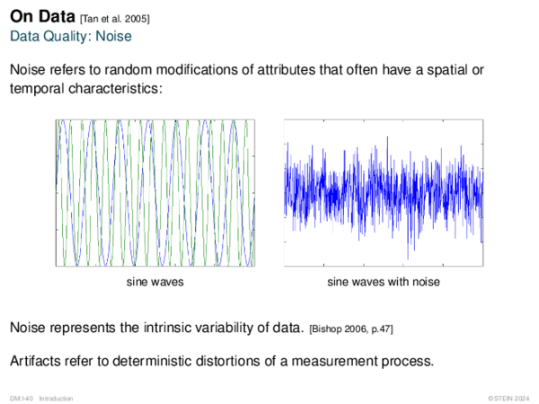 On Data [Tan et al. 2005] Data Quality: Noise