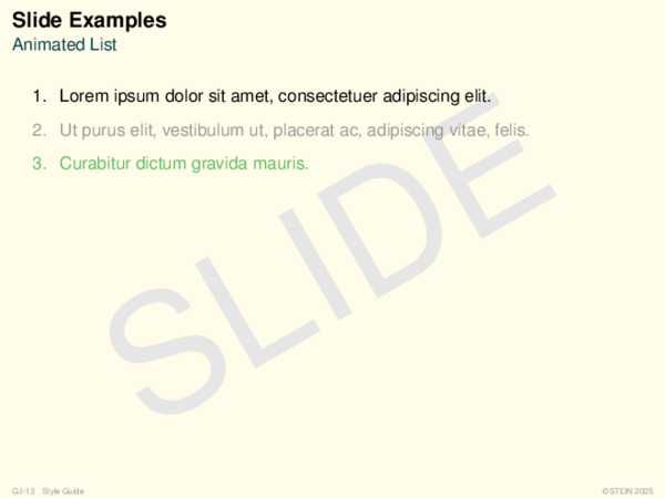 Slide Examples Animated List