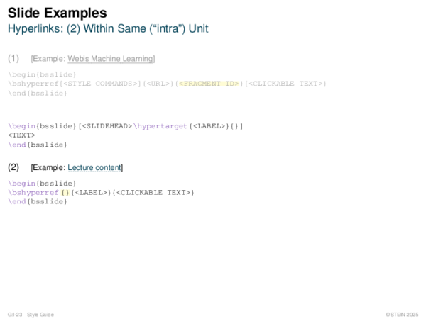 Slide Examples Hyperlinks: (2) Within Same (“intra”) Unit