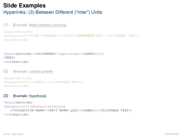 Slide Examples Hyperlinks: (3) Between Different (“inter”) Units