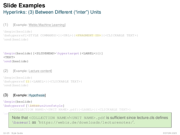 Slide Examples Hyperlinks: (3) Between Different (“inter”) Units