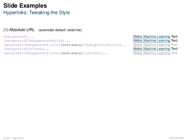 Slide Examples Hyperlinks: Tweaking the Style