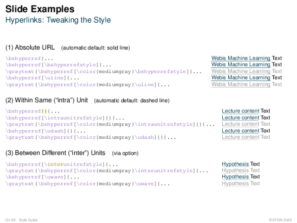 Slide Examples Hyperlinks: Tweaking the Style