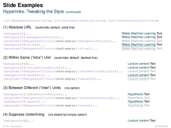 Slide Examples Hyperlinks: Tweaking the Style