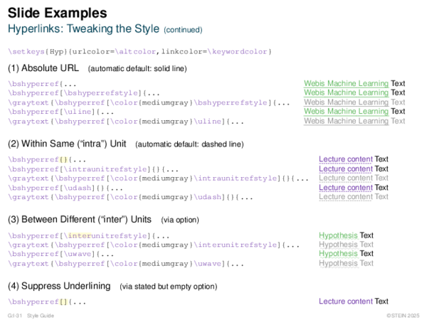 Slide Examples Hyperlinks: Tweaking the Style