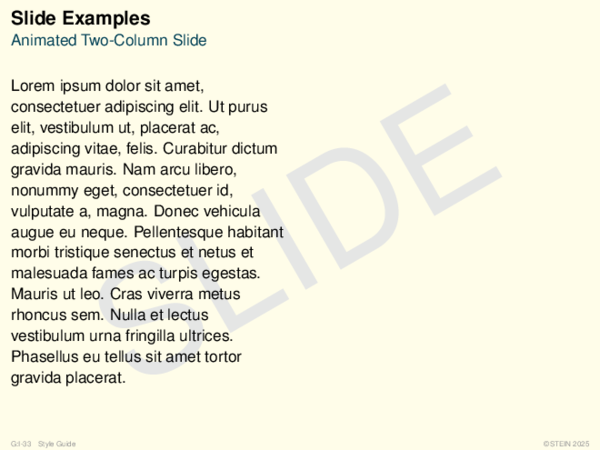 Slide Examples Animated Two-Column Slide