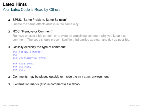 Latex Hints Your Latex Code is Read by Others