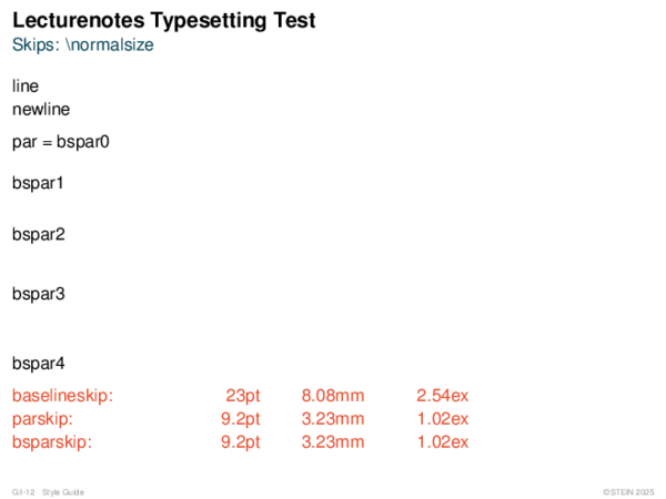 Lecturenotes Typesetting Test Skips: 
ormalsize