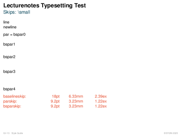 Lecturenotes Typesetting Test Skips: small