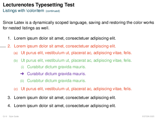 Lecturenotes Typesetting Test Listings with coloritem