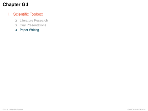 Chapter G:I I. Scientific Toolbox