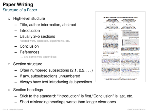 Paper Writing Structure of a Paper