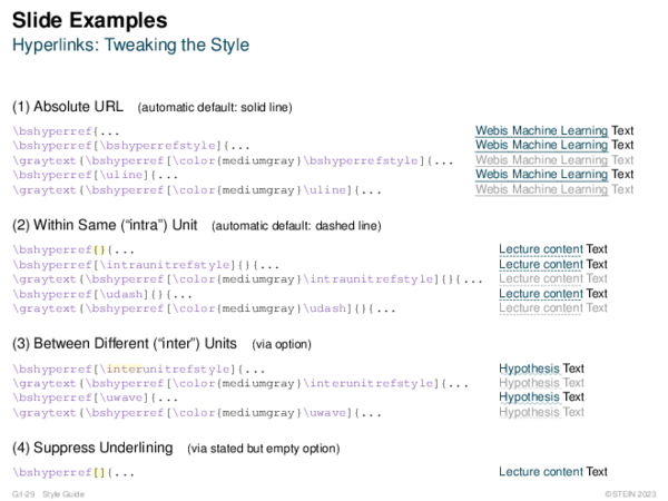 Slide Examples Hyperlinks: Tweaking the Style