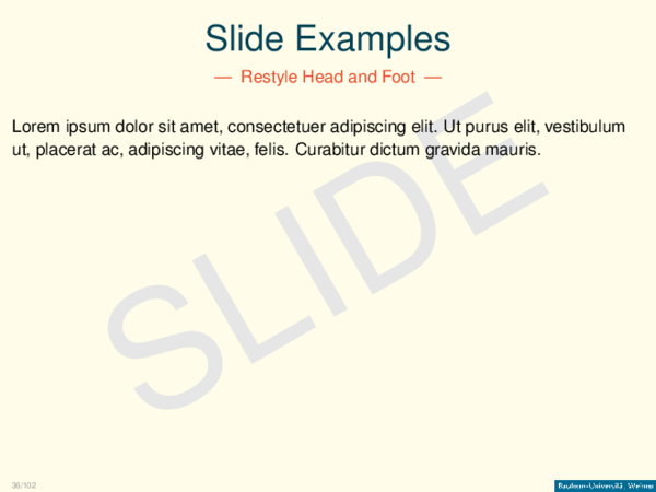 Slide Examples — Restyle Head and Foot —