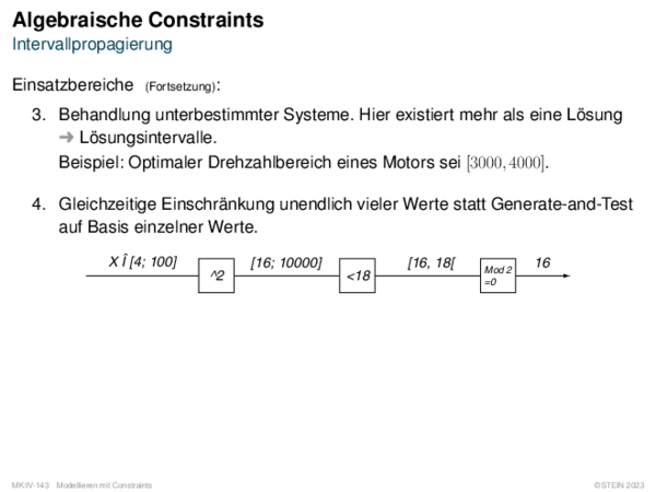 Algebraische Constraints Intervallpropagierung