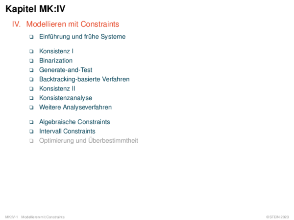 Kapitel MK:IV IV. Modellieren mit Constraints