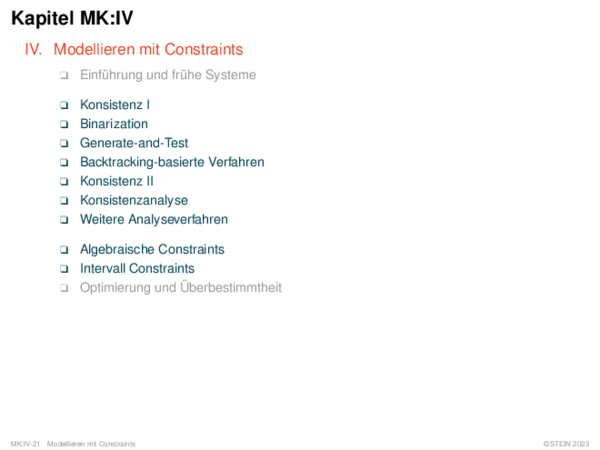 Kapitel MK:IV IV. Modellieren mit Constraints