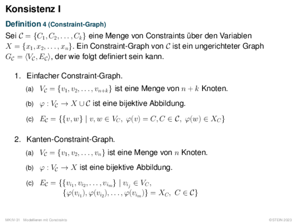 Konsistenz I Definition 4 (Constraint-Graph)