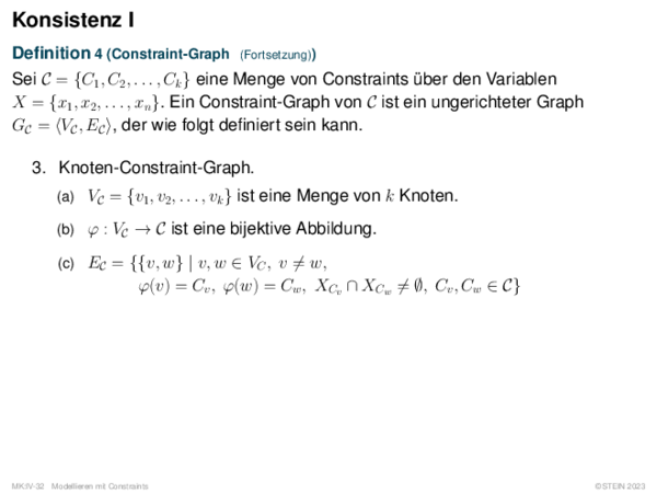 Konsistenz I Definition 4 (Constraint-Graph