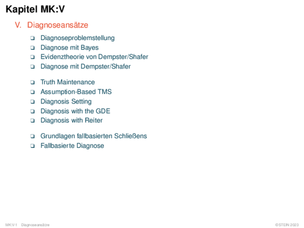 Kapitel MK:V V. Diagnoseansätze
