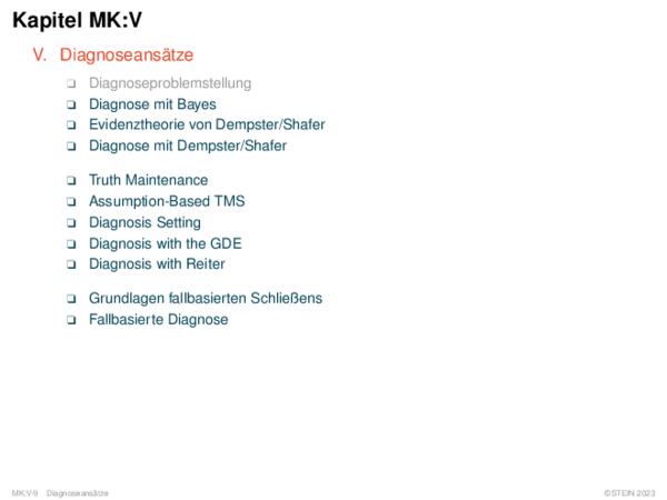 Kapitel MK:V V. Diagnoseansätze
