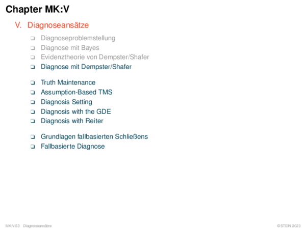 Chapter MK:V V. Diagnoseansätze