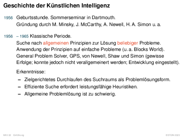 Geschichte der Künstlichen Intelligenz 1956 Geburtsstunde. Sommerseminar in Dartmouth.