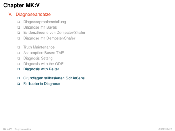 Chapter MK:V V. Diagnoseansätze
