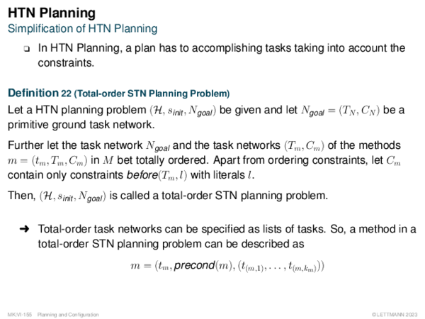 HTN Planning Simplification of HTN Planning