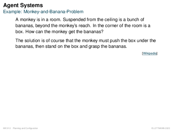 Agent Systems Example: Monkey-and-Banana-Problem