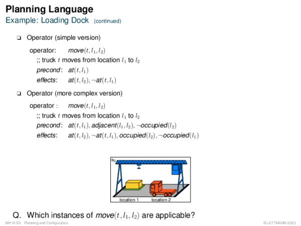 Planning Language Example: Loading Dock