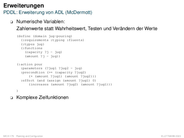 Erweiterungen PDDL: Erweiterung von ADL (McDermott)