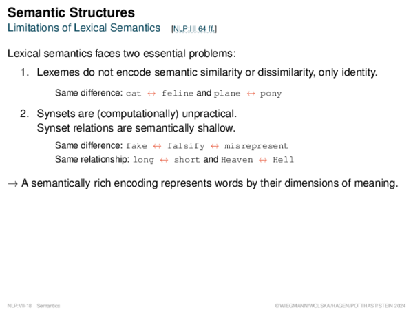Semantic Structures Limitations of Lexical Semantics