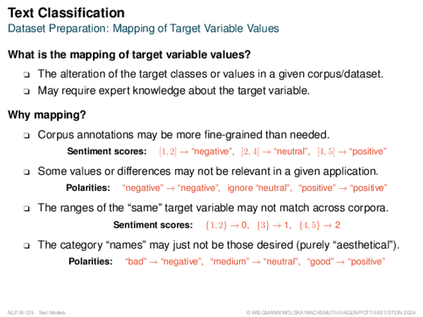 Text Classification Dataset Preparation: Mapping of Target Variable Values