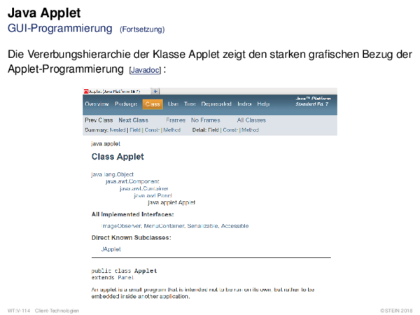 Java Applet GUI-Programmierung