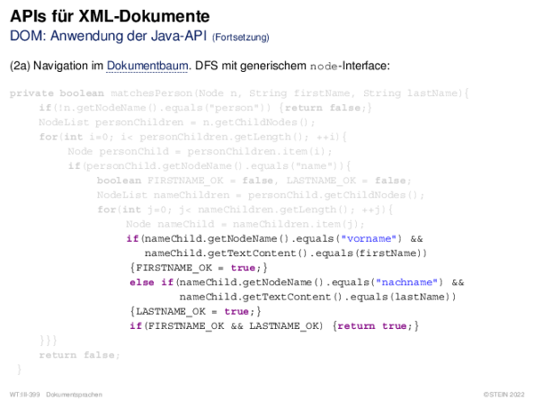 APIs für XML-Dokumente DOM: Anwendung der Java-API