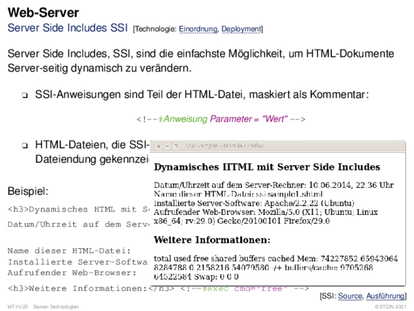 Web-Server Server Side Includes SSI